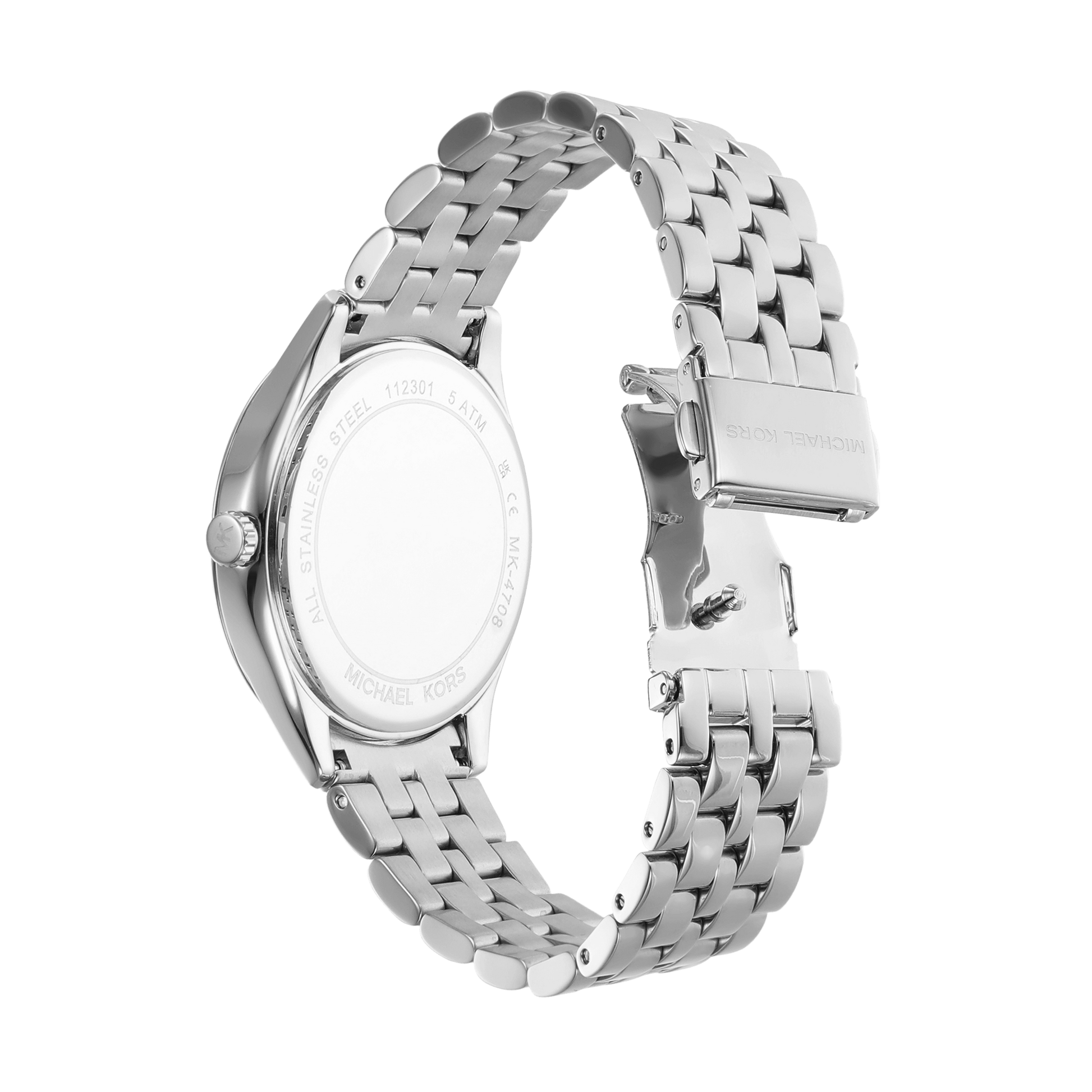  Shop Authentic Michael Kors Harlowe Three-Hand Quartz Silver Dial Silver Steel Strap Watch For Women - MK4708 - Luxxuri