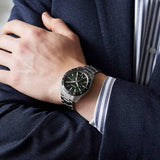  Shop Authentic Seiko Presage Sharp Edged Series GMT Green Dial Silver Steel Strap Watch For Men - SPB219J1 - Luxxuri