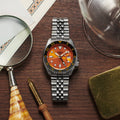  Shop Authentic Seiko 5 Sports GMT Automatic Orange Dial Silver Steel Strap Watch For Men - SSK005K1 - Luxxuri