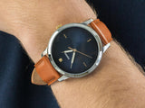 Shop Authentic Fossil The Minimalist 3H Blue Dial Brown Leather Strap Watch for Men - FS5499 - Luxxuri