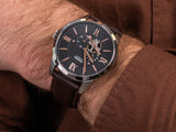  Shop Authentic Fossil Townsman Automatic Black Dial Brown Leather Strap Watch for Men - ME3061 - Luxxuri