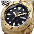  Shop Authentic Seiko 5 Sports Automatic Black Dial Gold Steel Strap Watch For Men - SRPK18 - Luxxuri