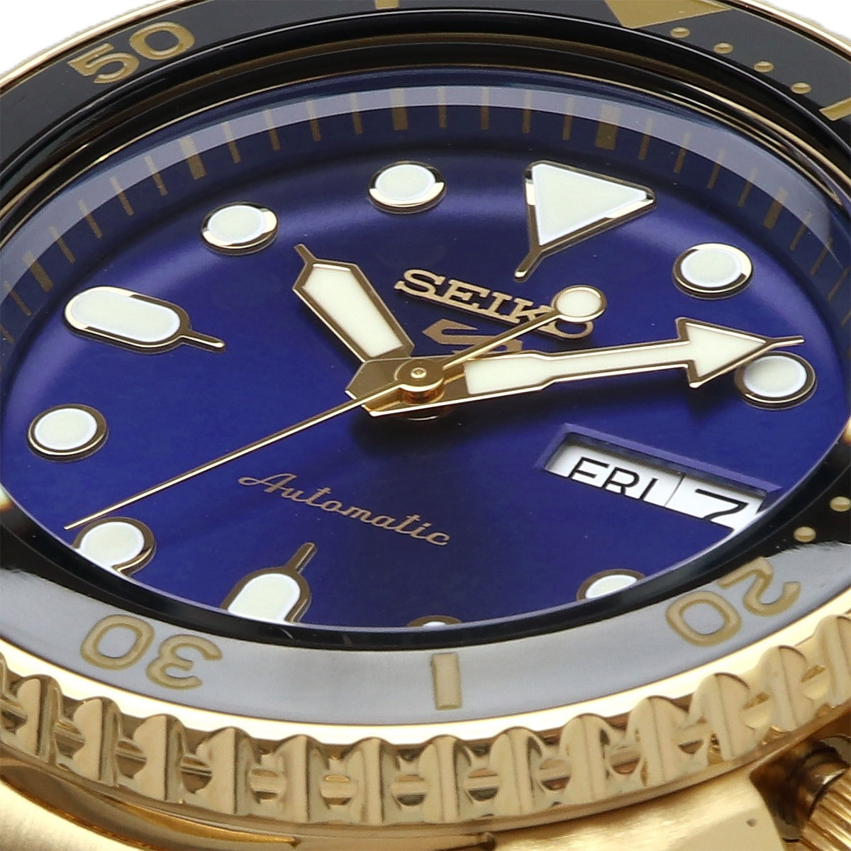  Shop Authentic Seiko 5 Sports US Special Edition Automatic Blue Dial Gold Steel Strap Watch For Men - SRPK20 - Luxxuri