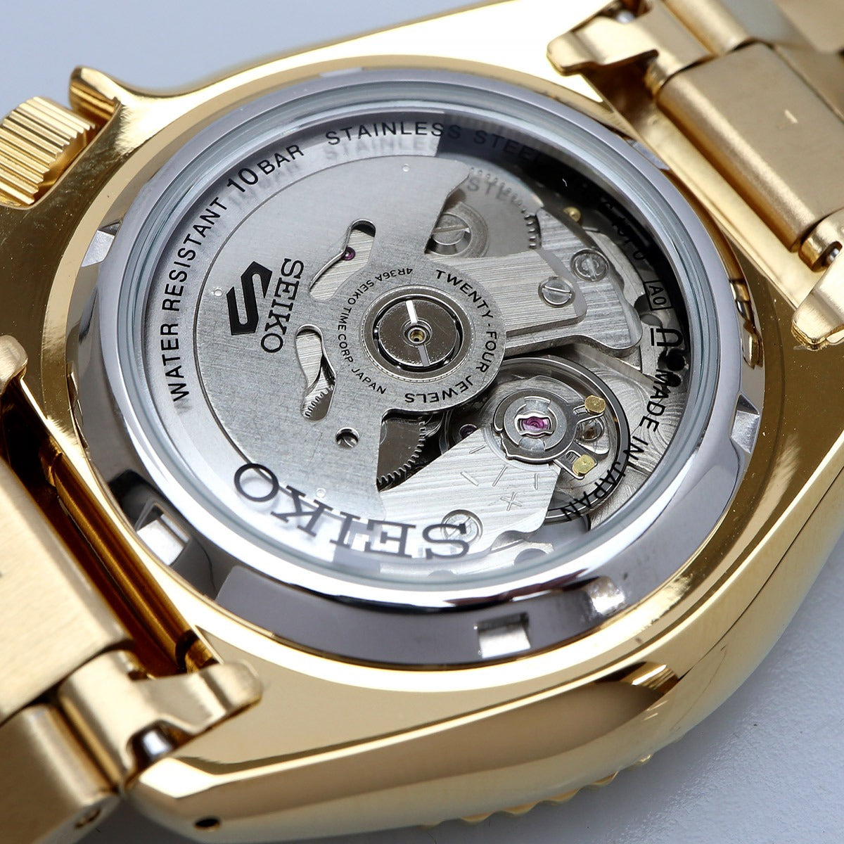  Shop Authentic Seiko 5 Sports US Special Edition Automatic Blue Dial Gold Steel Strap Watch For Men - SRPK20 - Luxxuri