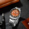  Shop Authentic Seiko 5 Sports GMT Automatic Orange Dial Silver Steel Strap Watch For Men - SSK005K1 - Luxxuri