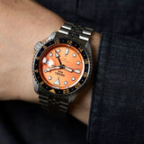  Shop Authentic Seiko 5 Sports GMT Automatic Orange Dial Silver Steel Strap Watch For Men - SSK005K1 - Luxxuri