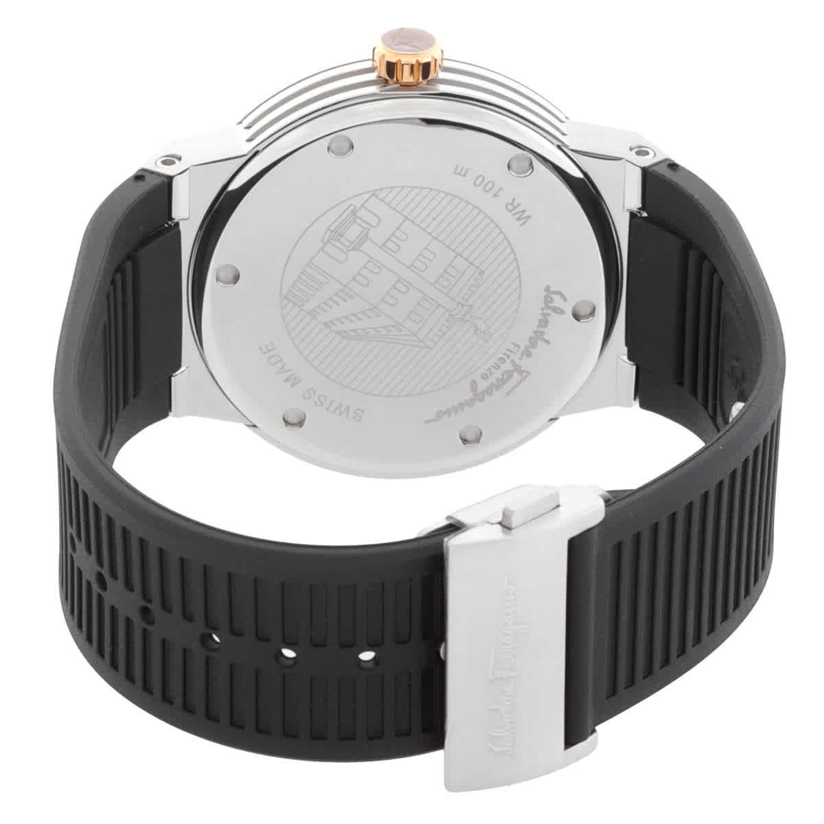  Shop Authentic Salvatore Ferragamo F-80 Black Dial Black Rubber Strap Watch For Men - SFHY00120 - Luxxuri