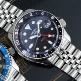  Shop Authentic Seiko 5 Sports Automatic GMT Black Dial Silver Steel Strap Watch For Men - SSK001K1 - Luxxuri