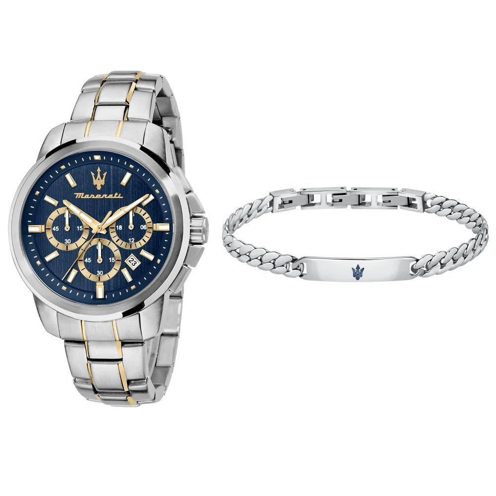  Shop Authentic Maserati Successo 44mm Chronograph Quartz Blue Dial Silver Steel Strap Watch For Men - R8873621016 - Luxxuri
