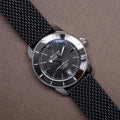 Breitling Superocean Heritage B20 Automatic 44 Black Dial Black Mesh Bracelet Watch for Men - AB2030121B1S1