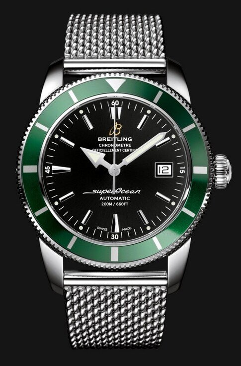  Shop Authentic Breitling Superocean Heritage 42mm Chronograph Green Bezel Mens Watch - A1732136 - Luxxuri