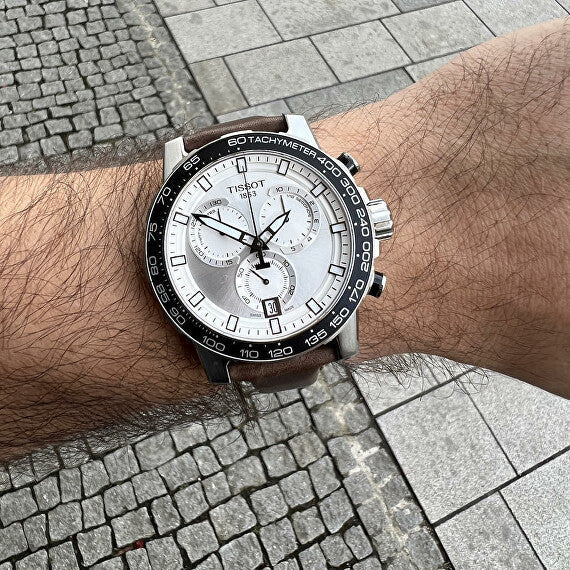  Shop Authentic Tissot Supersport Chrono Silver Dial Brown Leather Strap Watch for Men - T125.617.16.031.00 - Luxxuri