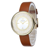  Shop Authentic Swarovski Crystalline Pure White Dial Brown Leather Strap Watch for Women - 5275040 - Luxxuri