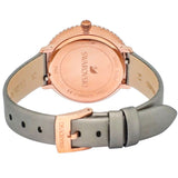  Shop Authentic Swarovski Crystal Frost Grey Dial Grey Leather Strap Watch for Women - 5484067 - Luxxuri