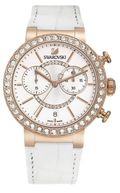  Shop Authentic Swarovski Citra Sphere Chrono White Dial White Leather Strap Watch for Women - 5080602 - Luxxuri