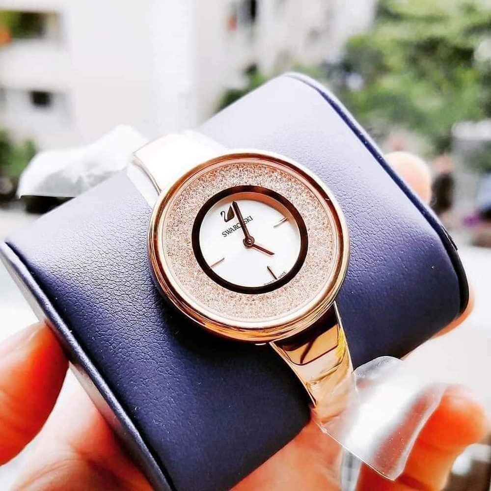  Shop Authentic Swarovski Crystalline Bracelet White Dial Rose Gold Steel Strap Watch for Women - 5269250 - Luxxuri