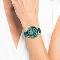  Shop Authentic Swarovski Octea Lux Chrono Emerald Green Dial Green Leather Strap Watch for Women - 5452498 - Luxxuri