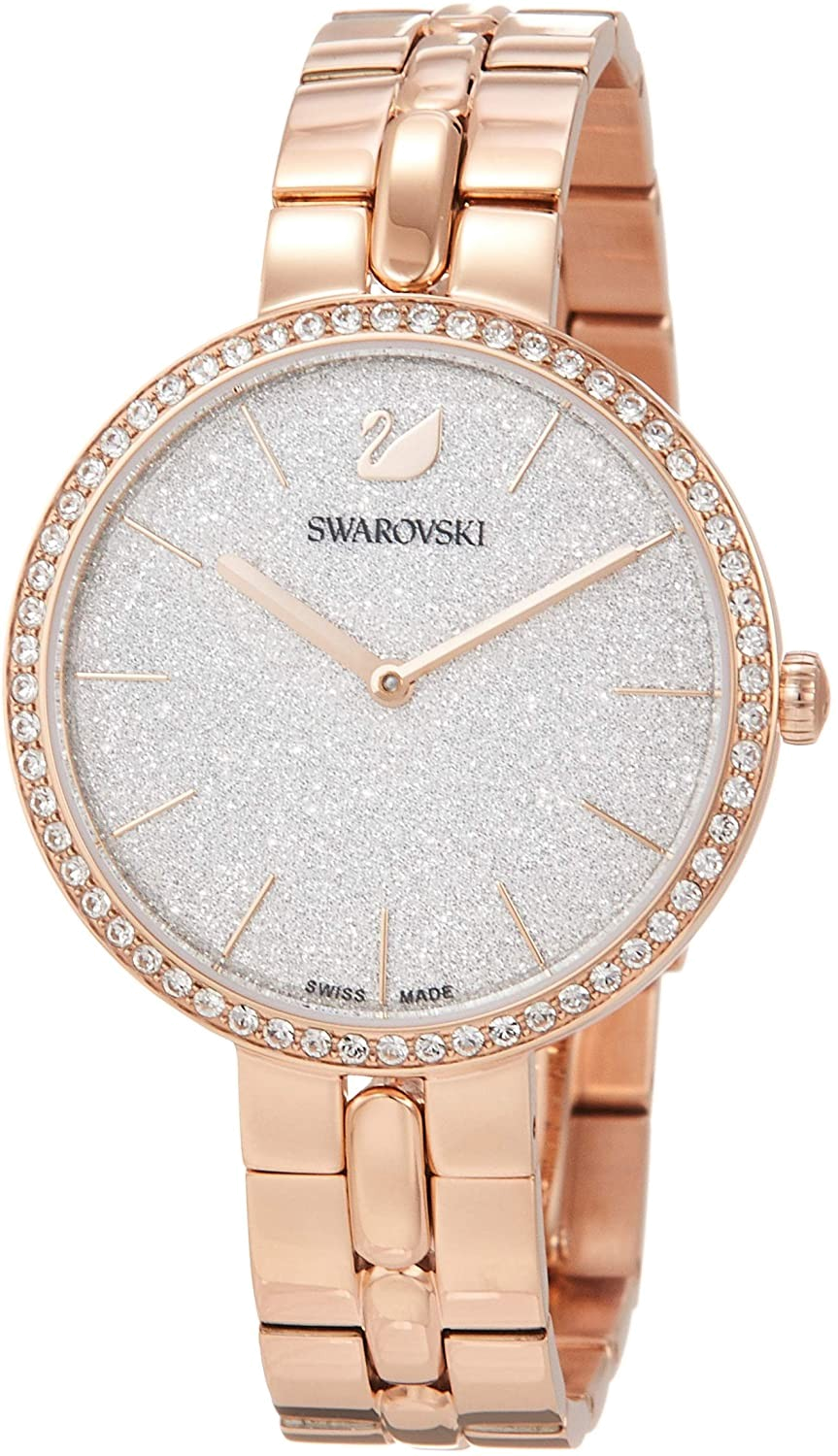 Swarovski Cosmopolitan Diamond Powder Silver Dial Rose Gold Steel Strap Watch for Women - 5517803