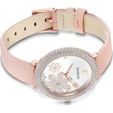  Shop Authentic Swarovski Crystal Frost White Dial Pink Leather Strap Watch for Women - 5519223 - Luxxuri