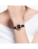  Shop Authentic Swarovski Crystalline Pure Black Dial Black Leather Strap Watch for Women - 5275043 - Luxxuri