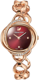  Shop Authentic Swarovski Crystal Flower Red Dial Rose Gold Steel Strap Watch for Women - 5552783 - Luxxuri