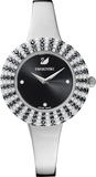  Shop Authentic Swarovski Crystal Rose Black Dial Silver Steel Strap Watch for Women - 5484076 - Luxxuri