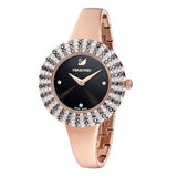  Shop Authentic Swarovski Crystal Rose Black Dial Rose Gold Steel Strap Watch for Women - 5484050 - Luxxuri