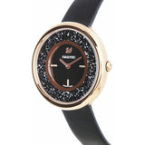  Shop Authentic Swarovski Crystalline Pure Black Dial Black Leather Strap Watch for Women - 5275043 - Luxxuri
