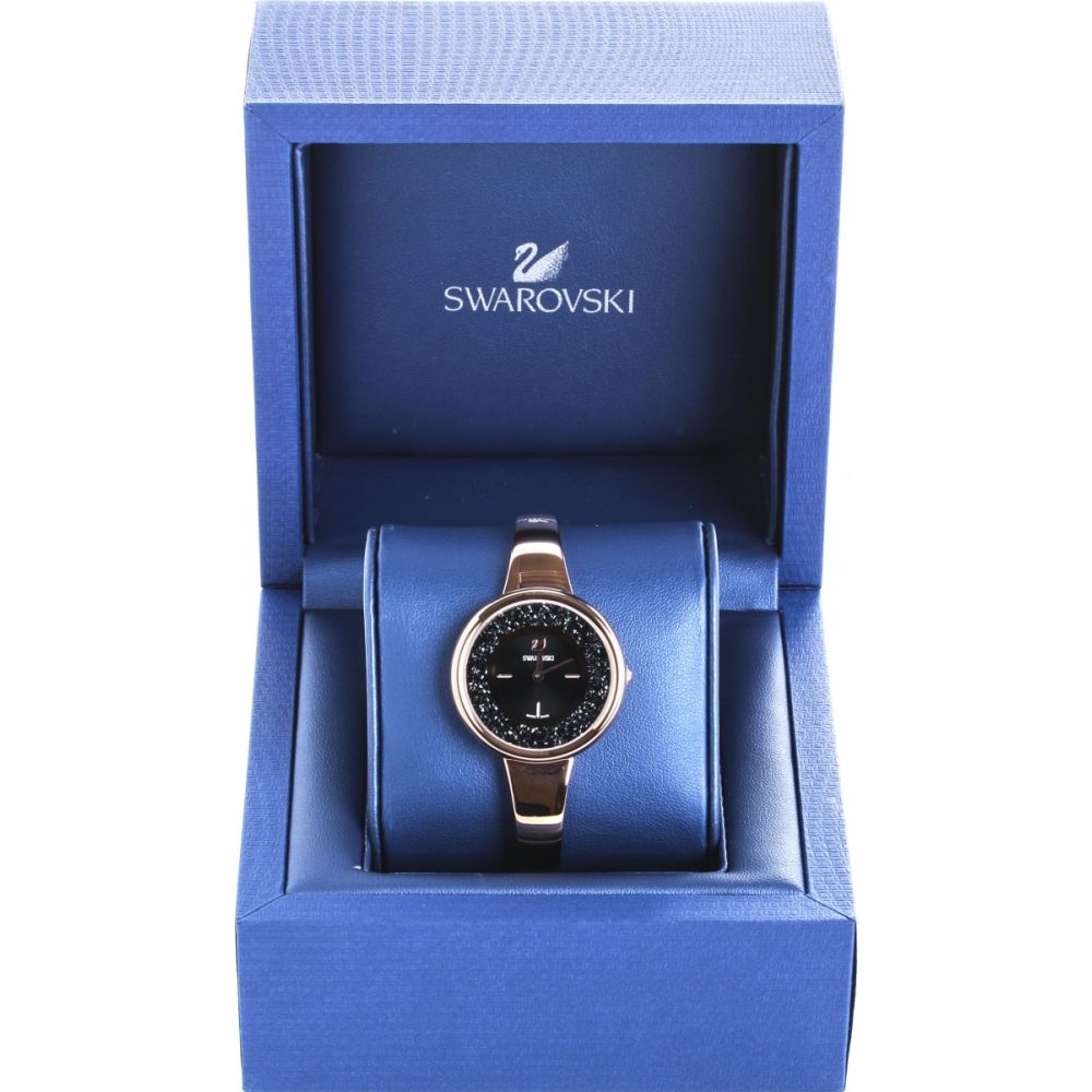  Shop Authentic Swarovski Crystalline Pure Black Dial Rose Gold Steel Strap Watch for Women - 5295334 - Luxxuri