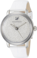  Shop Authentic Swarovski Crystalline Hours Silver Dial White Leather Strap Watch for Women - 5295383 - Luxxuri