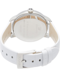  Shop Authentic Swarovski Crystalline Hours Silver Dial White Leather Strap Watch for Women - 5295383 - Luxxuri