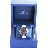  Shop Authentic Swarovski Crystalline Hours Quartz Grey Dial Black Leather Strap Watch for Women - 5344635 - Luxxuri