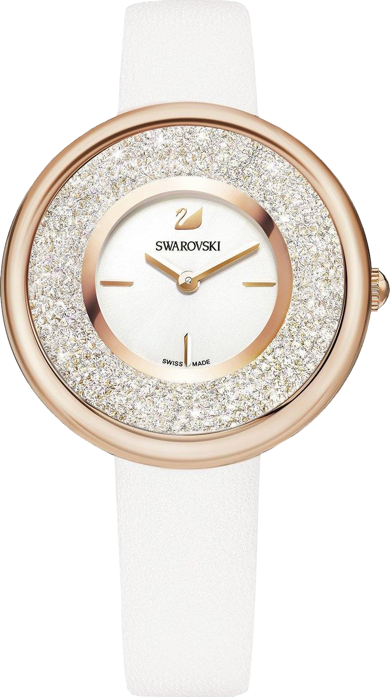  Shop Authentic Swarovski Crystalline Pure White Dial White Leather Strap Watch for Women - 5376083 - Luxxuri
