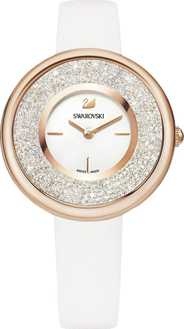  Shop Authentic Swarovski Crystalline Pure White Dial White Leather Strap Watch for Women - 5376083 - Luxxuri