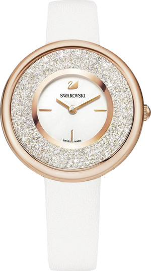  Shop Authentic Swarovski Crystalline Pure White Dial White Leather Strap Watch for Women - 5376083 - Luxxuri