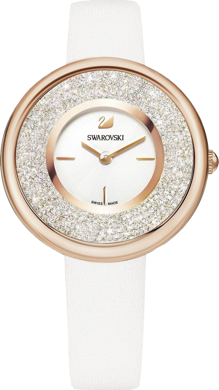  Shop Authentic Swarovski Crystalline Pure White Dial White Leather Strap Watch for Women - 5376083 - Luxxuri