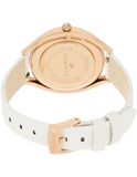  Shop Authentic Swarovski Crystalline Aura Silver Dial White Leather Strap Watch for Women - 5519453 - Luxxuri
