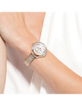 Swarovski Crystalline Aura Silver Dial Rose Gold Steel Strap Watch for Women - 5519459