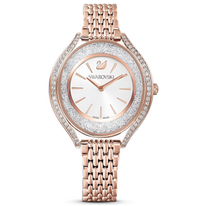  Shop Authentic Swarovski Crystalline Aura Silver Dial Rose Gold Steel Strap Watch for Women - 5519459 - Luxxuri