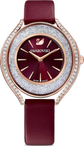  Shop Authentic Swarovski Crystalline Aura Red Dial Red Leather Strap Watch for Women - 5558637 - Luxxuri