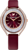  Shop Authentic Swarovski Crystalline Aura Red Dial Red Leather Strap Watch for Women - 5558637 - Luxxuri