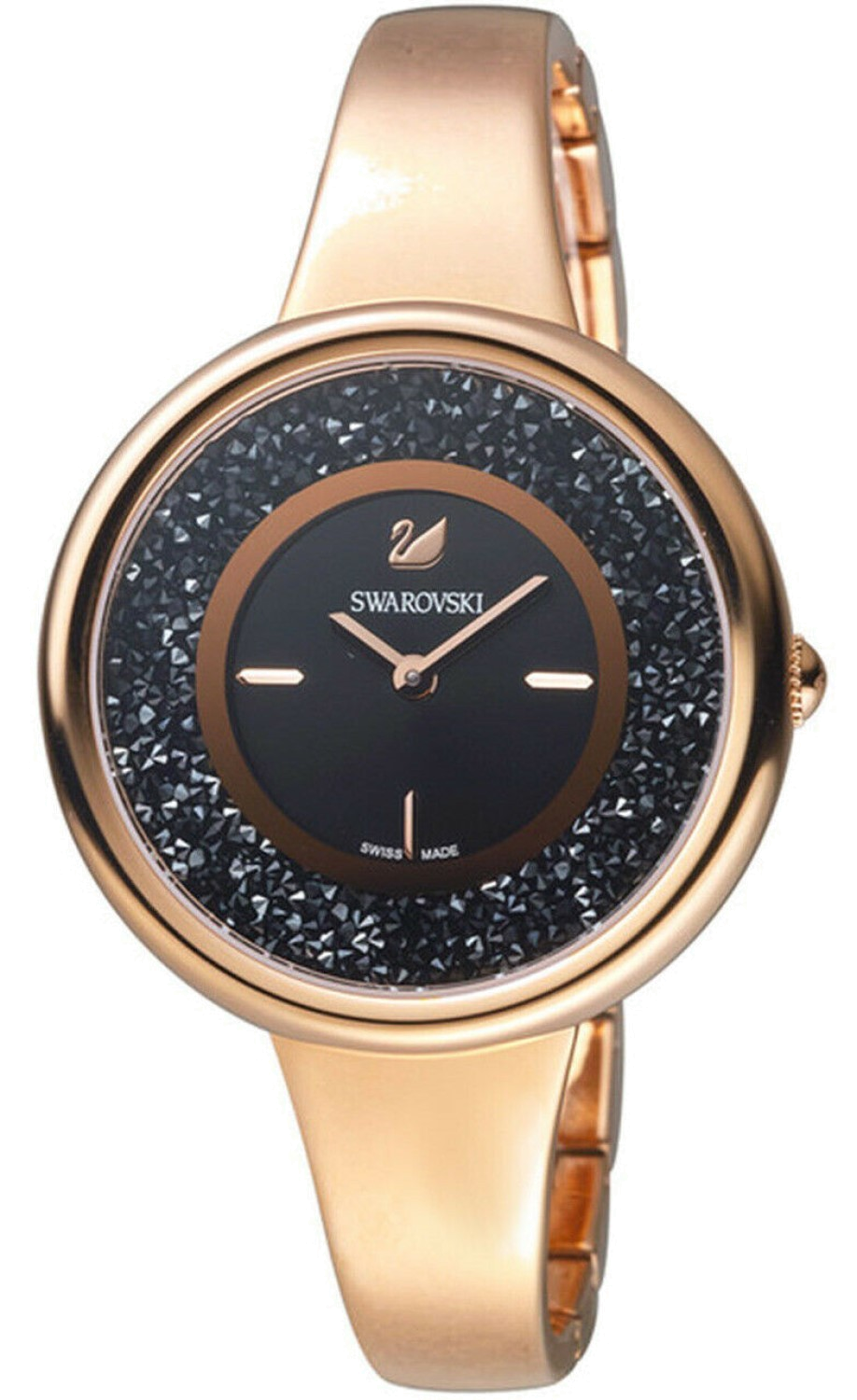  Shop Authentic Swarovski Crystalline Pure Black Dial Rose Gold Steel Strap Watch for Women - 5295334 - Luxxuri