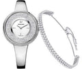  Shop Authentic Swarovski Crystalline Pure Silver Dial Silver Steel Strap Watch for Women - 5269256 - Luxxuri