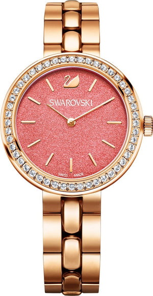  Shop Authentic Swarovski Daytime Quartz Coral Dial Rose Gold Steel Strap Watch for Women - 5182250 - Luxxuri