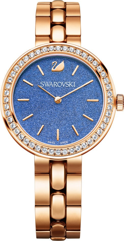  Shop Authentic Swarovski Daytime Glittering Blue Dial Rose Gold Steel Strap Watch for Women - 5182277 - Luxxuri