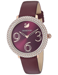 Swarovski Crystal Frost Red Dial Red Leather Strap Watch for Women - 5484064