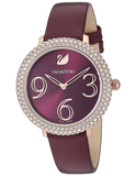  Shop Authentic Swarovski Crystal Frost Red Dial Red Leather Strap Watch for Women - 5484064 - Luxxuri