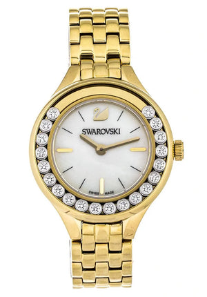  Shop Authentic Swarovski Lovely Crystals White Dial Gold Steel Strap Watch for Women - 5242895 - Luxxuri