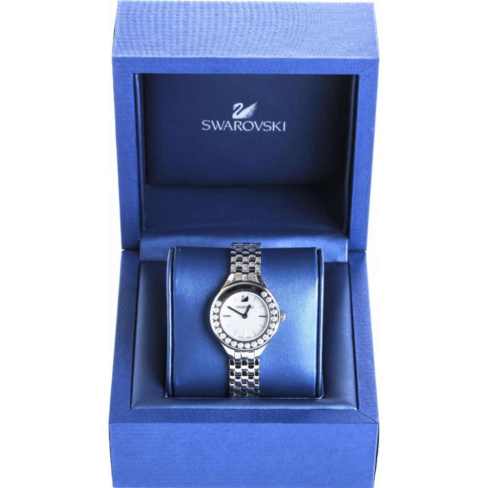  Shop Authentic Swarovski Lovely Crystals Mini White Dial Silver Steel Strap Watch for Women - 5242901 - Luxxuri