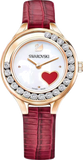  Shop Authentic Swarovski Lovely Crystals Analog White Dial Red Leather Strap Watch for Women - 5297584 - Luxxuri